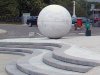 granite sphere and curved steps